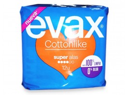 Imagen del producto Evax compresas cottonlike super alas 12und